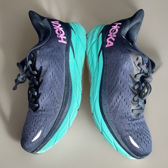 Hoka One One Clifton 8 Running Shoes Womens Navy Outer Space Atlantis Size 10 B - Picture 8 of 10